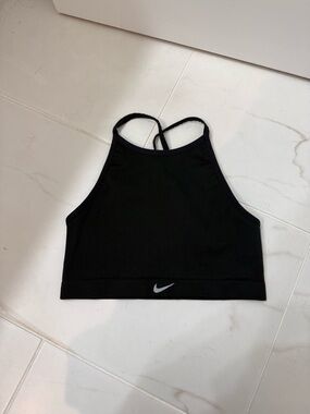 Nike Women's Black Ribbed High-Neck Tank Top
